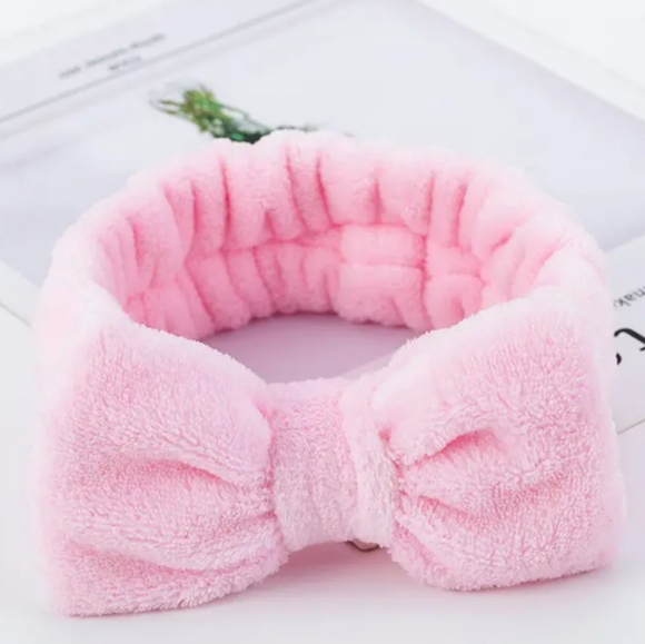 Soft & Fluffy Headband With Bow - Pink - Picture 1 of 4